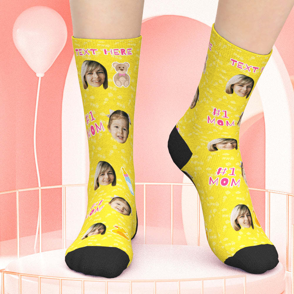 Custom Face Socks DIY Mom Socks Best Gift for Mom