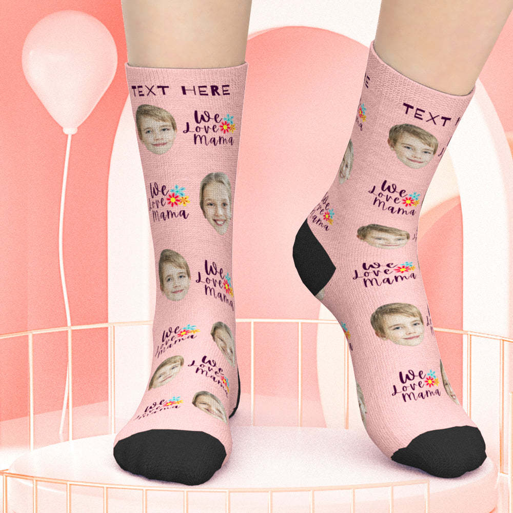 Custom Face Socks Gift For Grandma or Mama Family Socks