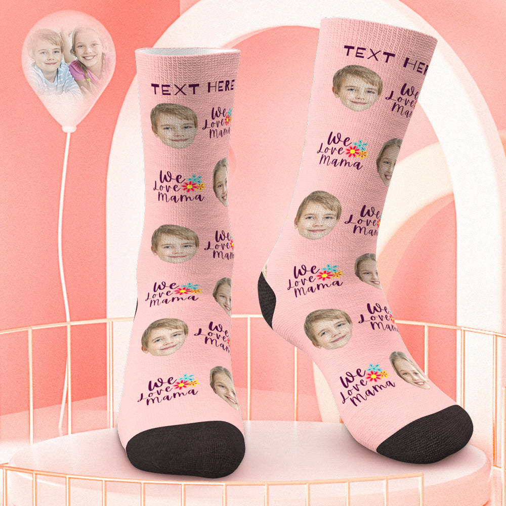 Custom Face Socks Gift For Grandma or Mama Family Socks