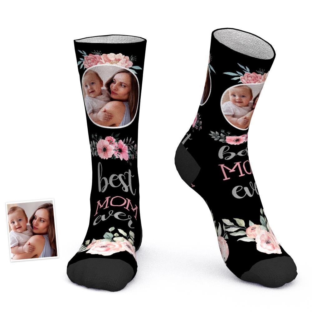 Custom Photo Socks Best Mom Ever Comfort Socks Best  Gift for Mom - MyPhotoBoxer