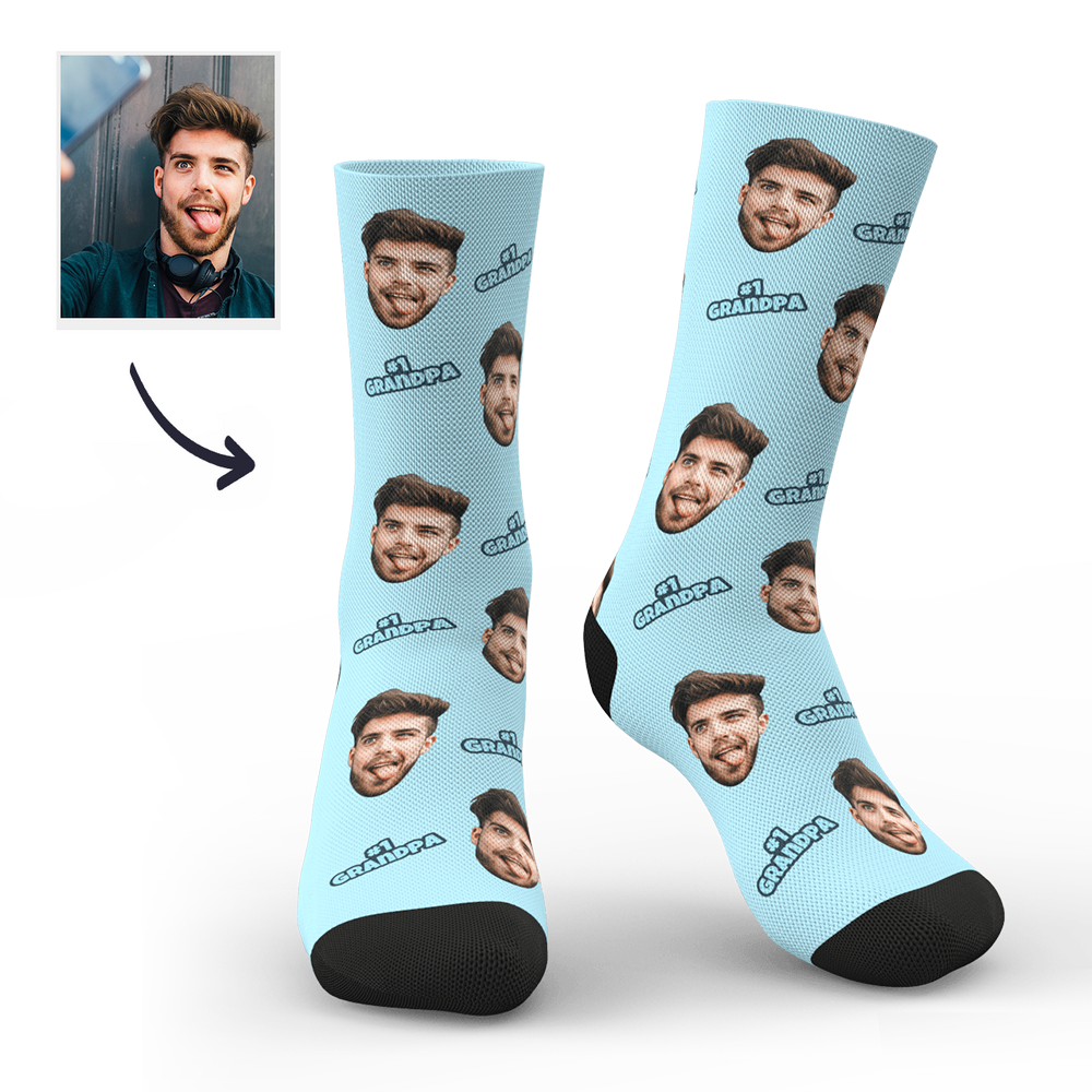 Custom #1 Grandpa Socks - MyPhotoBoxer