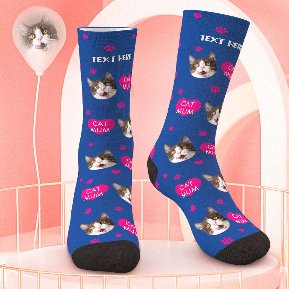 Personalize Photo Socks Cat Mum Photo Socks - MyPhotoBoxer