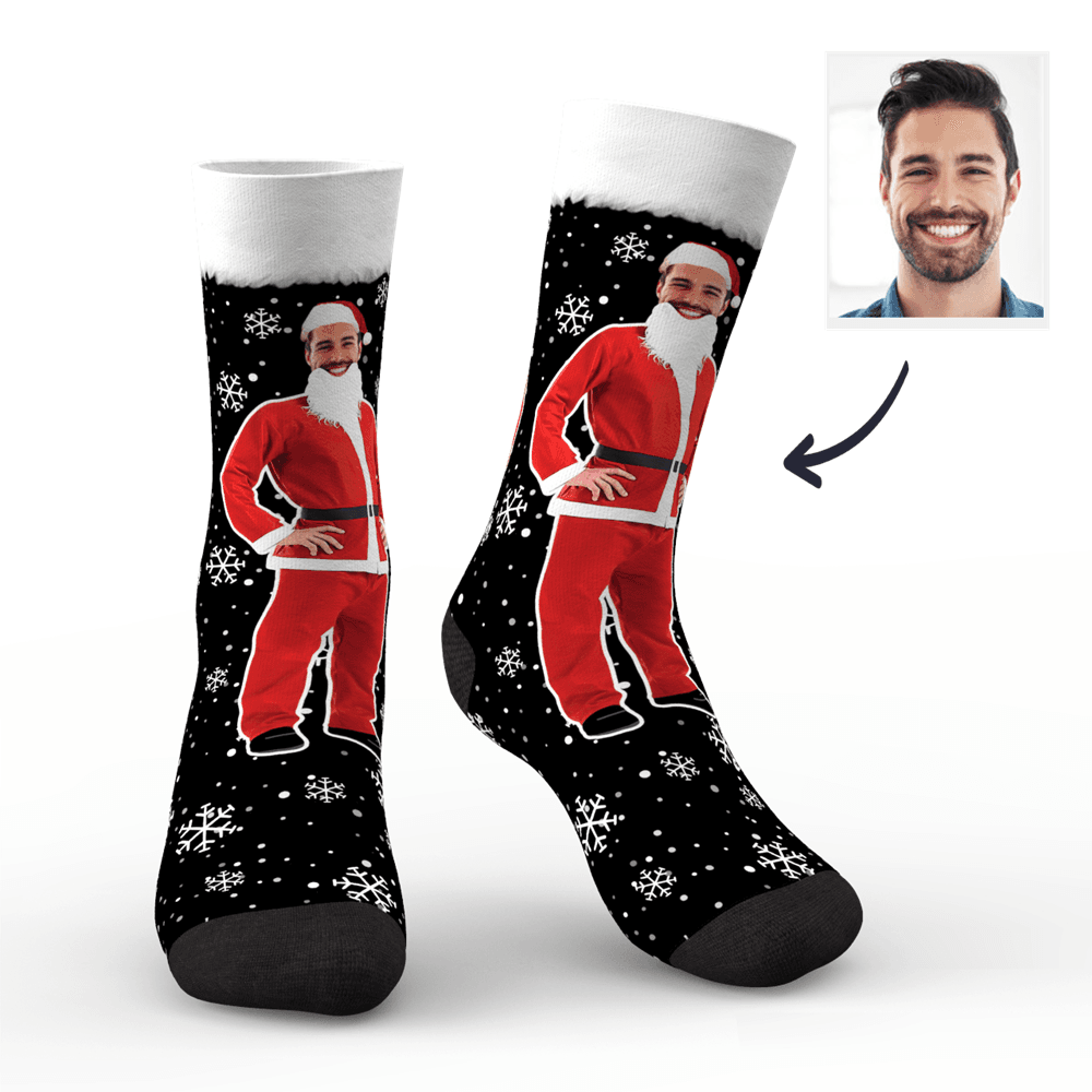 Christmas Gifts Custom Face On Santa Claus Body Socks - MyPhotoBoxer
