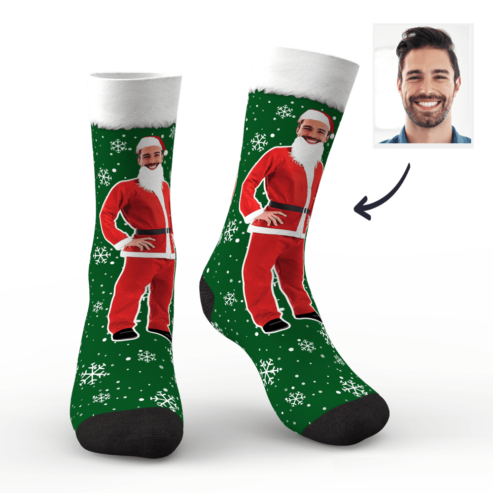 Christmas Gifts Custom Face On Santa Claus Body Socks - MyPhotoBoxer