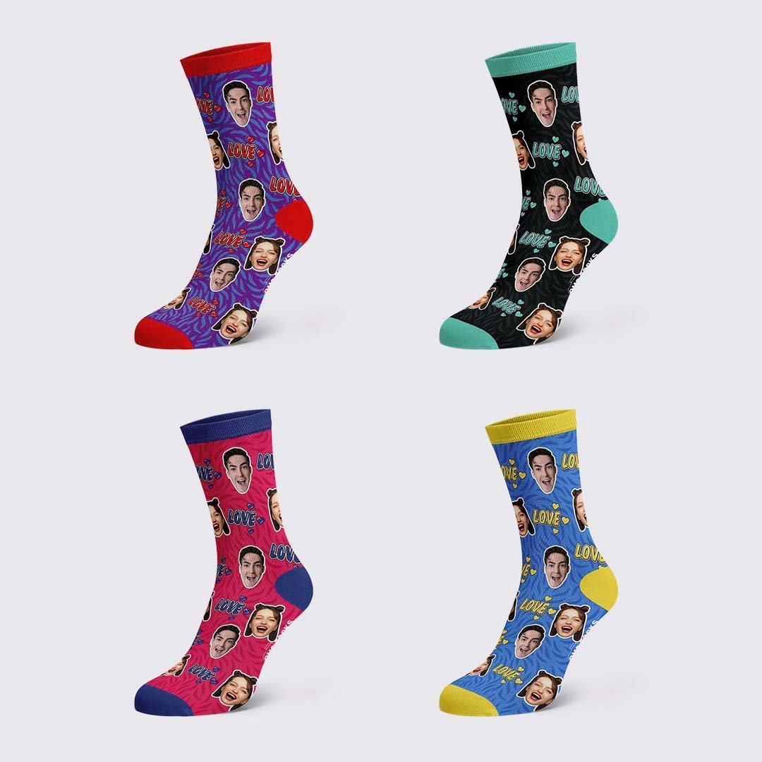 Custom Love Face Socks - MyPhotoBoxer