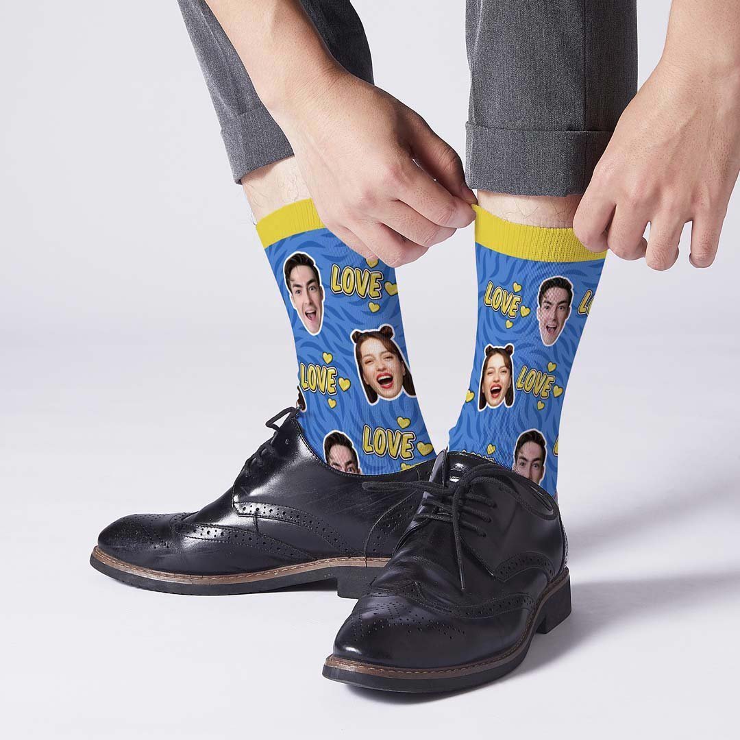 Custom Love Face Socks - MyPhotoBoxer