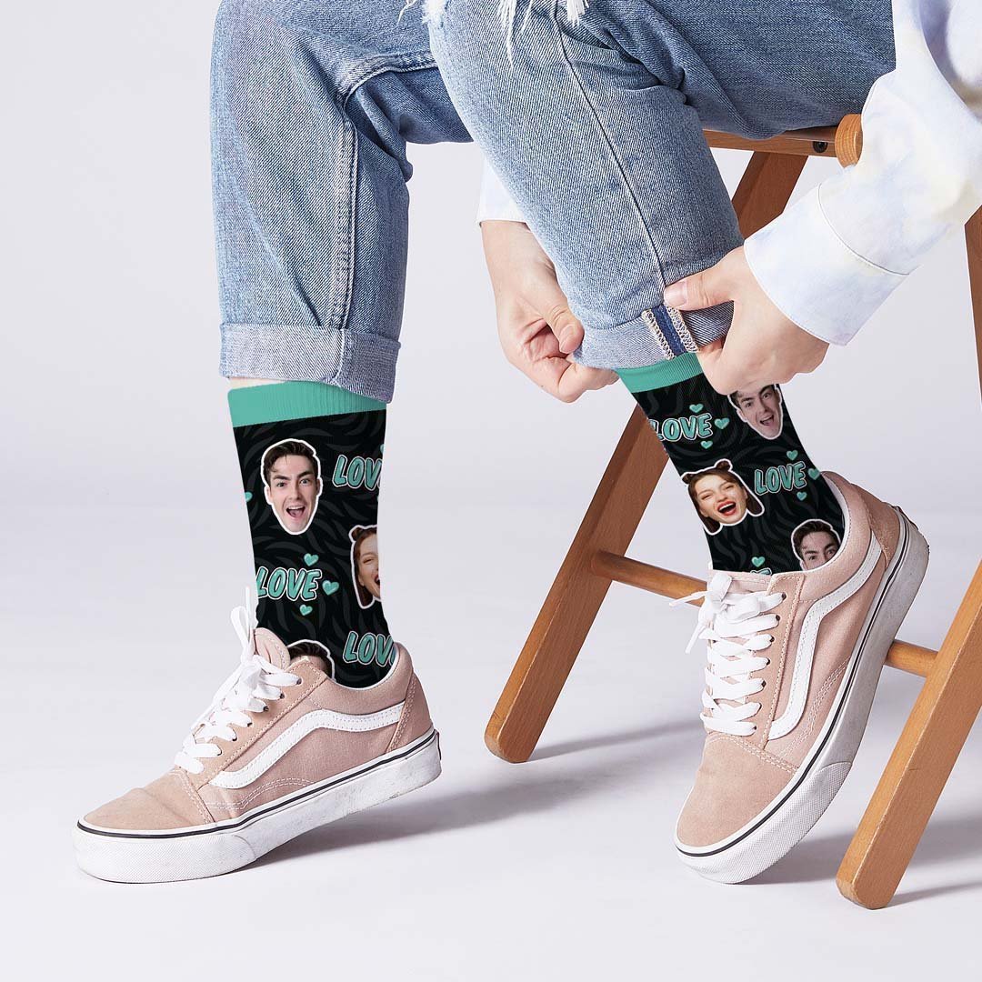Custom Love Face Socks - MyPhotoBoxer