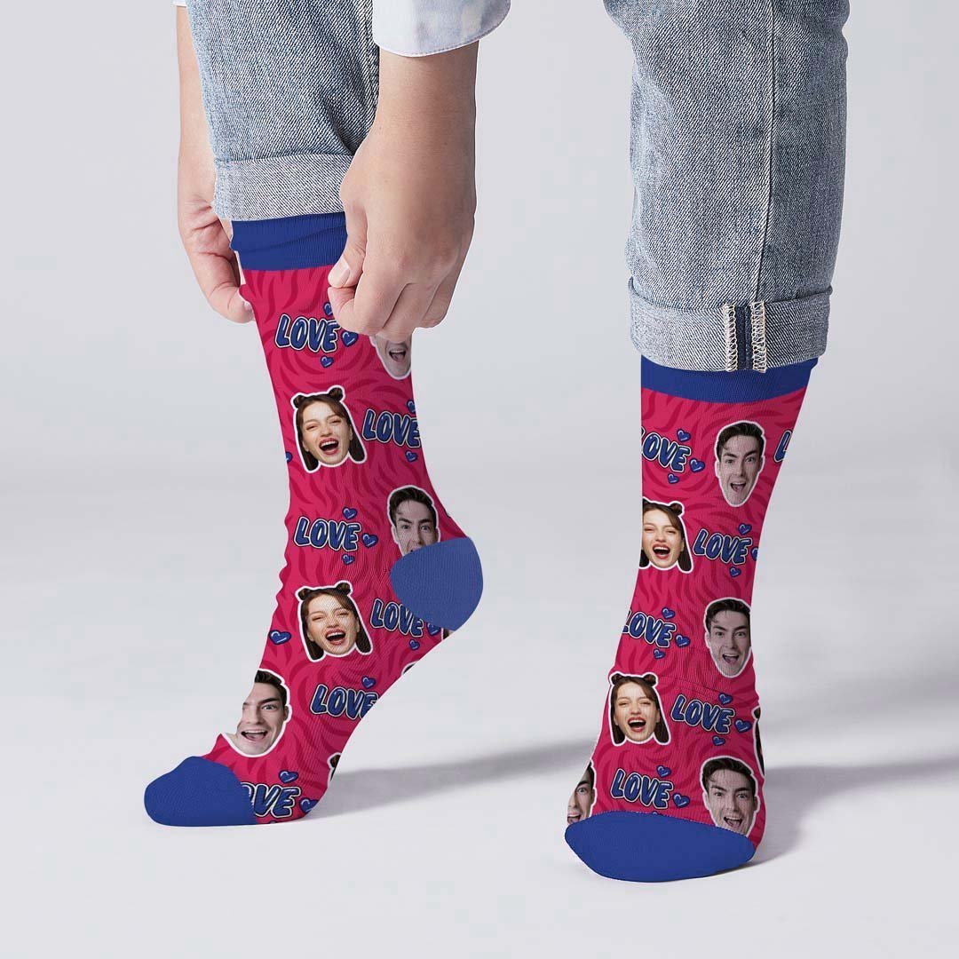 Custom Love Face Socks - MyPhotoBoxer