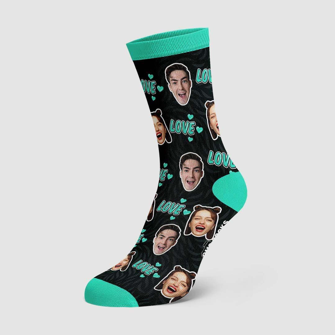 Custom Love Face Socks - MyPhotoBoxer