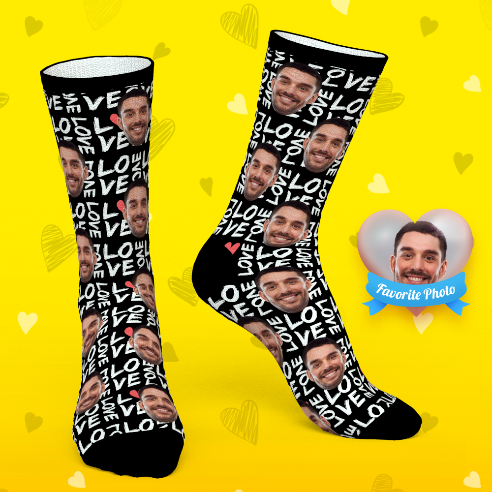 Custom Socks Personalized Photo Socks Face Socks Super Bowl Unique Design - MyPhotoBoxer