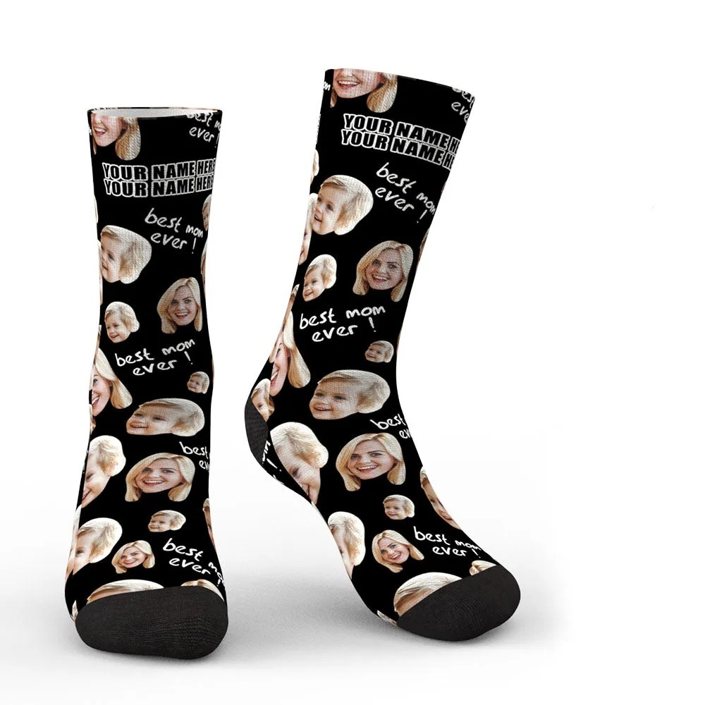 3D Preview Custom Photo Socks Gifts For Mother Best Mom Ever