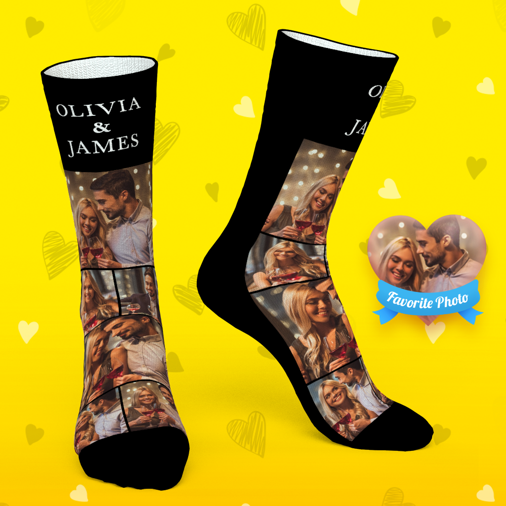 Custom Socks Personalized Photo and Name Socks For Your Lover - MyPhotoBoxer