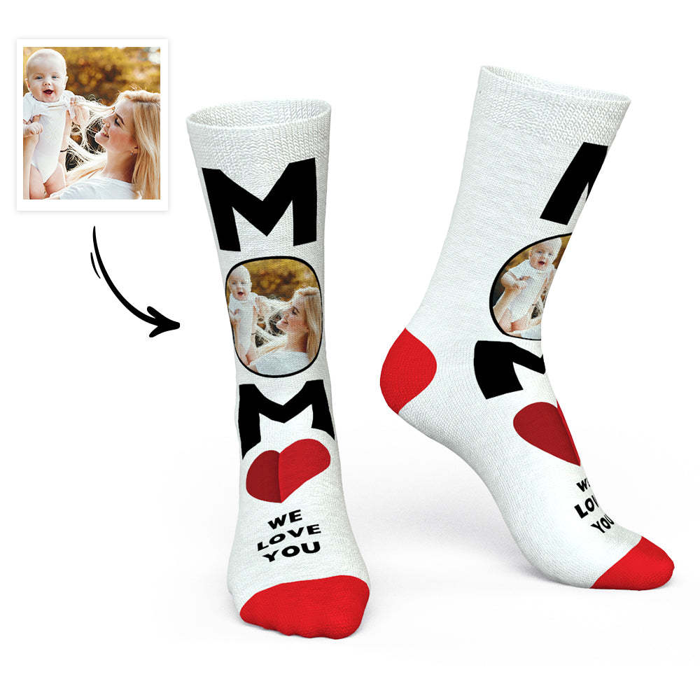 Custom Photo Socks Mom We Love You - Mother's Day Gift - MyPhotoBoxer