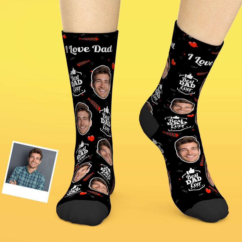 Custom Face Socks Add Pictures And Name Father's Day Gift - Best Dad Ever - MyPhotoBoxer