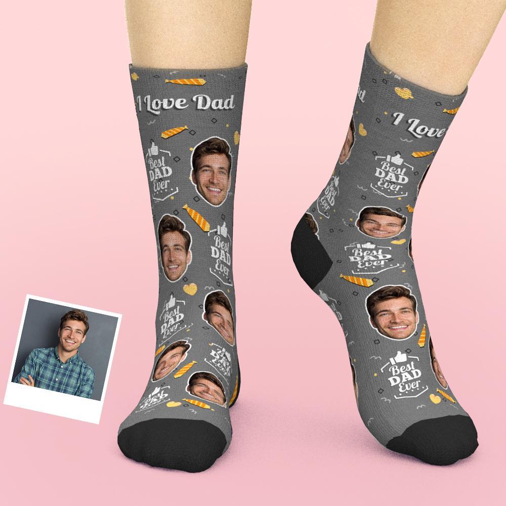 Custom Face Socks Add Pictures And Name Father's Day Gift - Best Dad Ever - MyPhotoBoxer
