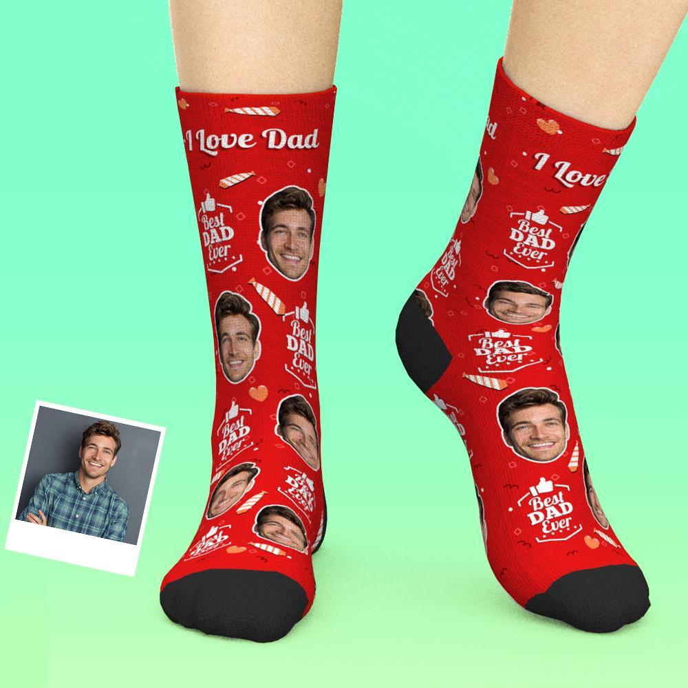 Custom Face Socks Add Pictures And Name Father's Day Gift - Best Dad Ever - MyPhotoBoxer