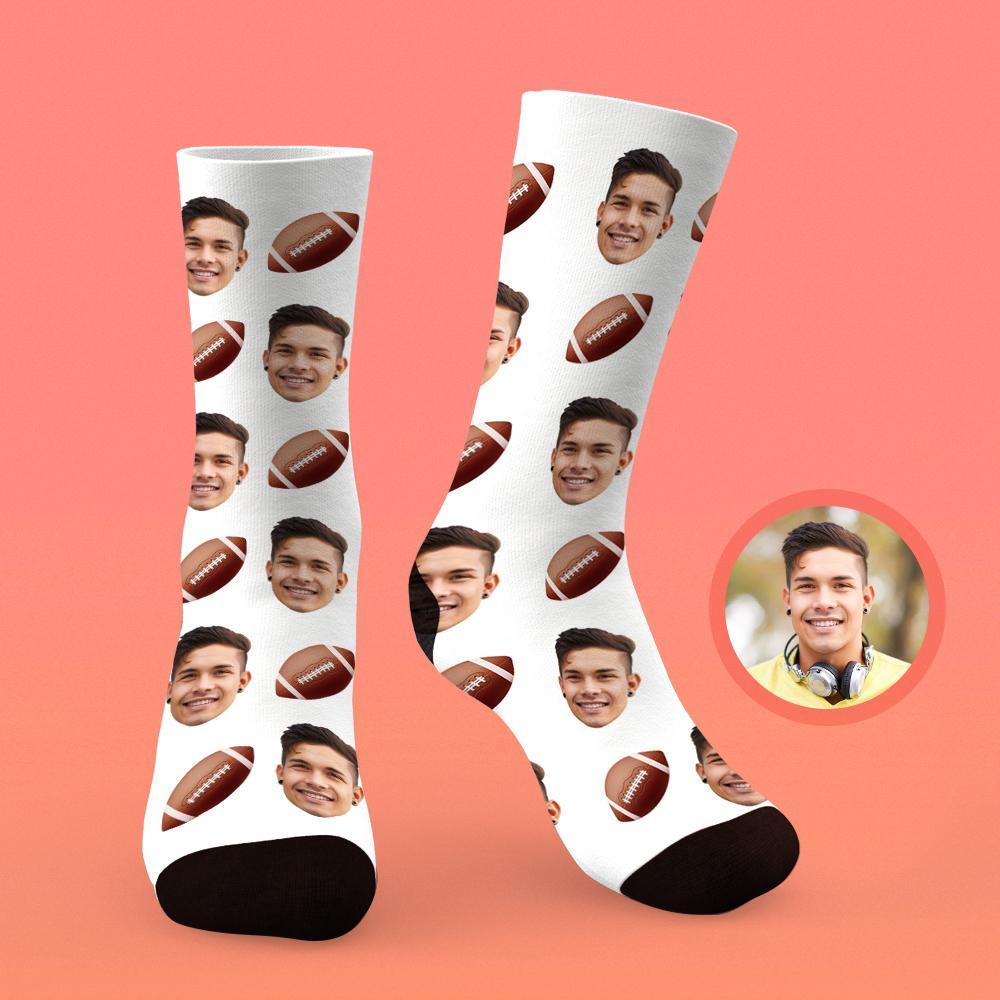 Custom Face On Socks Personalized Photo Socks Best Sports Fan's Gifts Idea - American football - MyPhotoBoxer