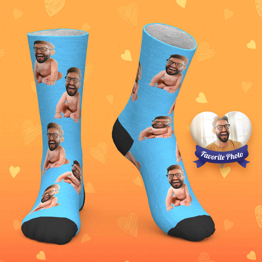 Custom Socks Personalized Photo Socks Baby Body - MyPhotoBoxer