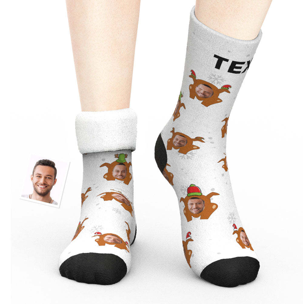 Custom Thick Socks Photo 3D Digital Printed Socks Autumn Winter Warm Christmas Socks - Colorful