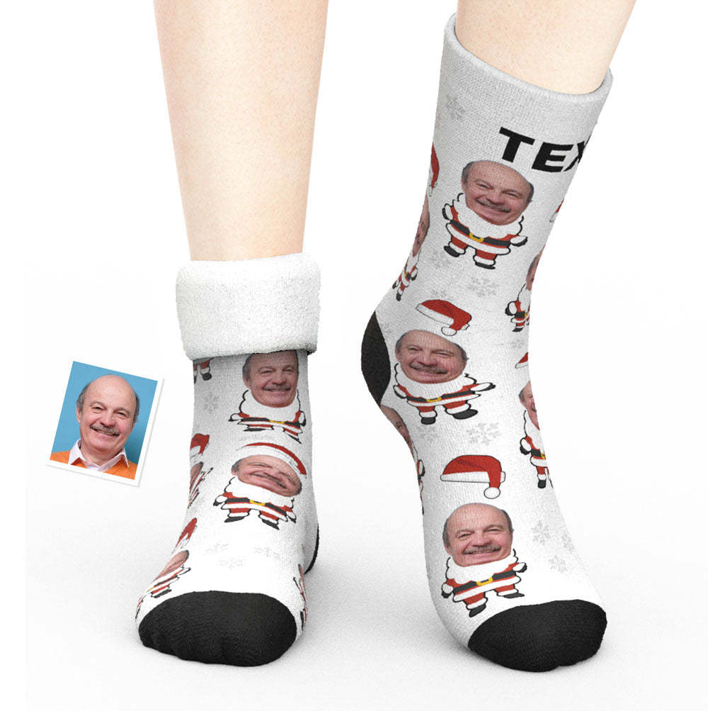 Custom Face Thick Socks 3D Digital Printed Socks Autumn Winter Warm Socks Santa Socks Christmas Gift