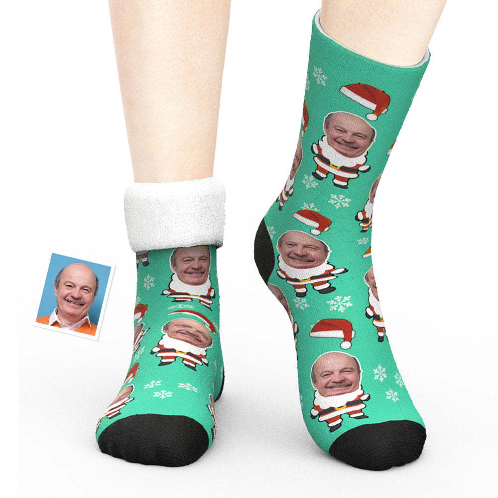 Custom Face Thick Socks 3D Digital Printed Socks Autumn Winter Warm Socks Santa Socks Christmas Gift