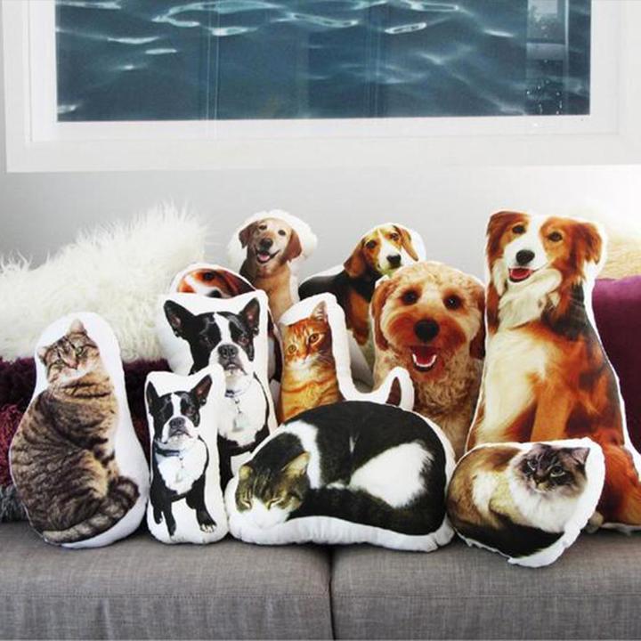 Custom Animal Photo 3D Pillow Pet Portrait Throw Pillow