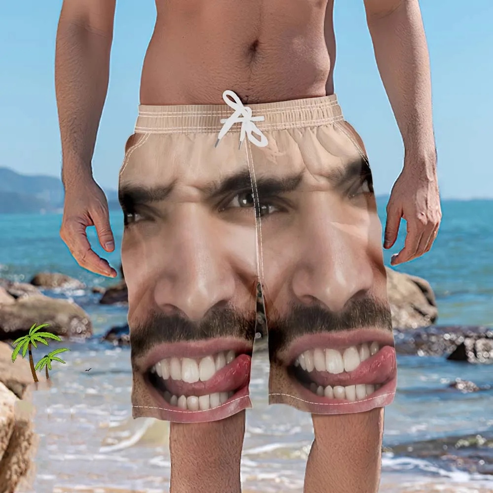 Custom Face Photo Men's Swim Trunk