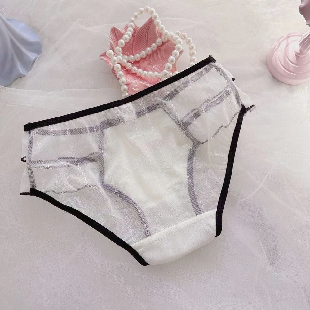 Japanese Petty Bourgeoisie Style Sexy Transparent Lotus Leaf Princess Student Mid-Waist Triangle Girl Cute Ladies Lace Panties - MyPhotoBoxer