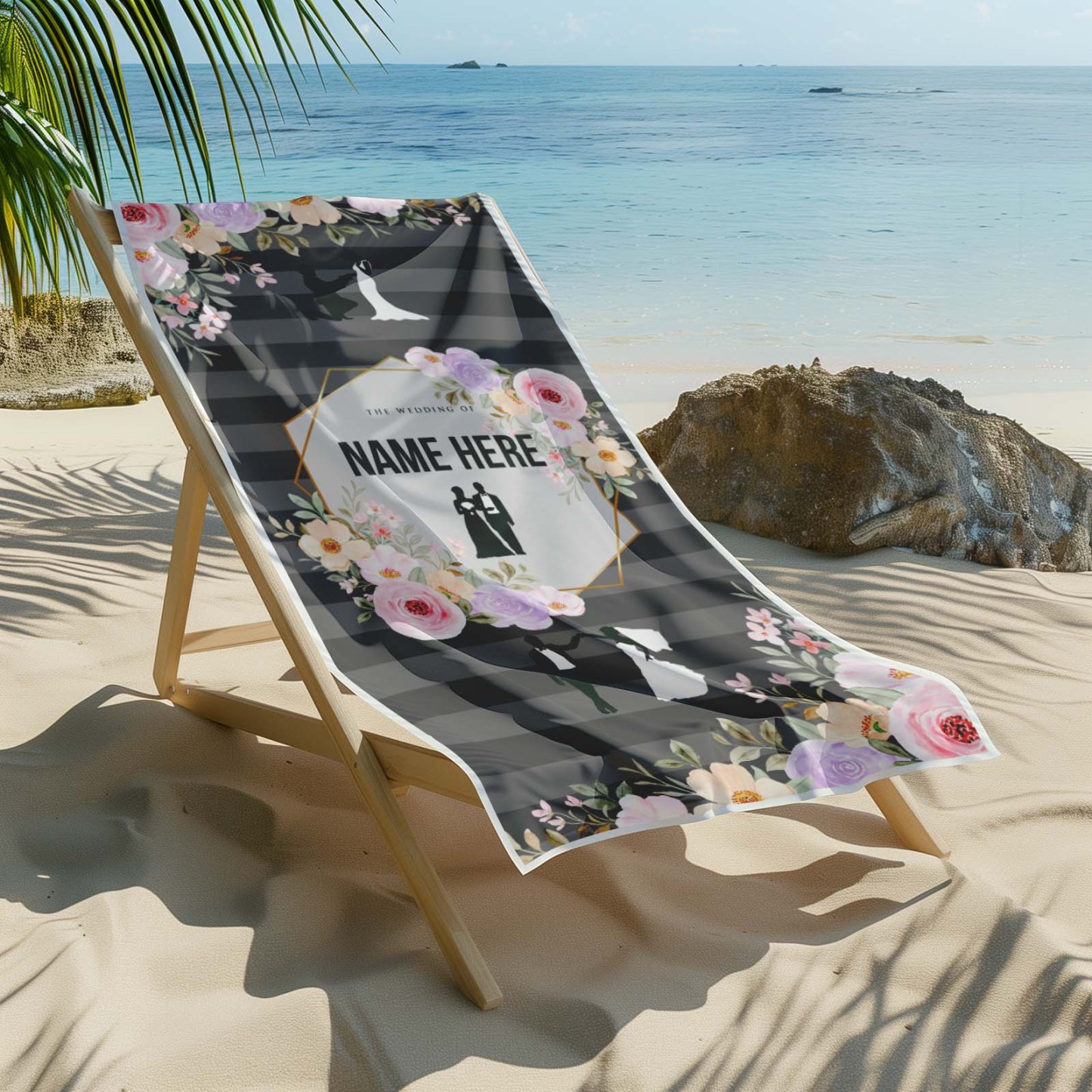 Personalised Towel Engraved with Name Wedding Gifts For Couple