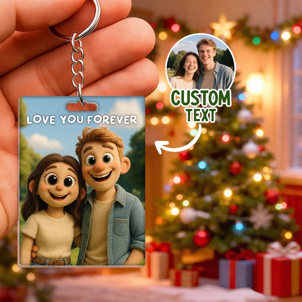 Custom Plush Pixar Style Keychain | Turn Your Photo into Cute Characters | Best Christmas Gift for Him - MyPhotoBoxer