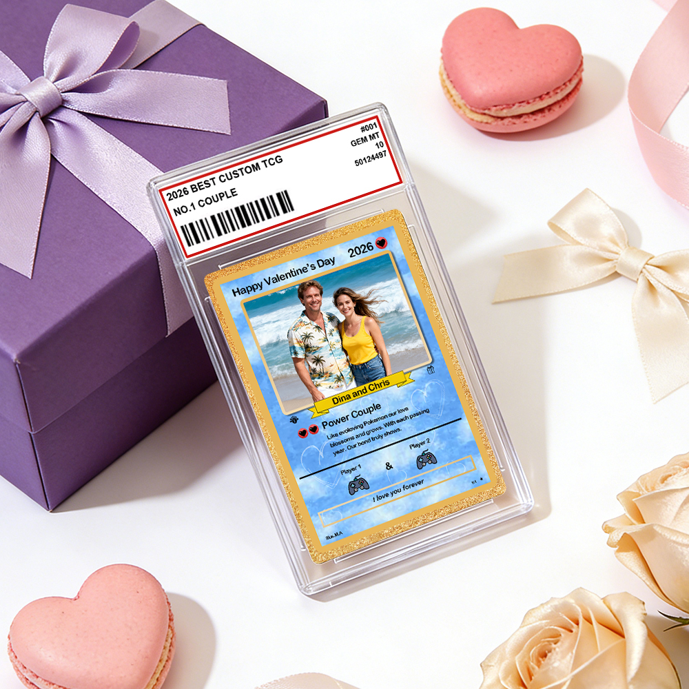 Personalized Valentine’s Day Power Couple Card, Custom Anniversary Card Couple Photo Anime Style, Best Valentine's Day Gift for Lover - MyPhotoBoxer