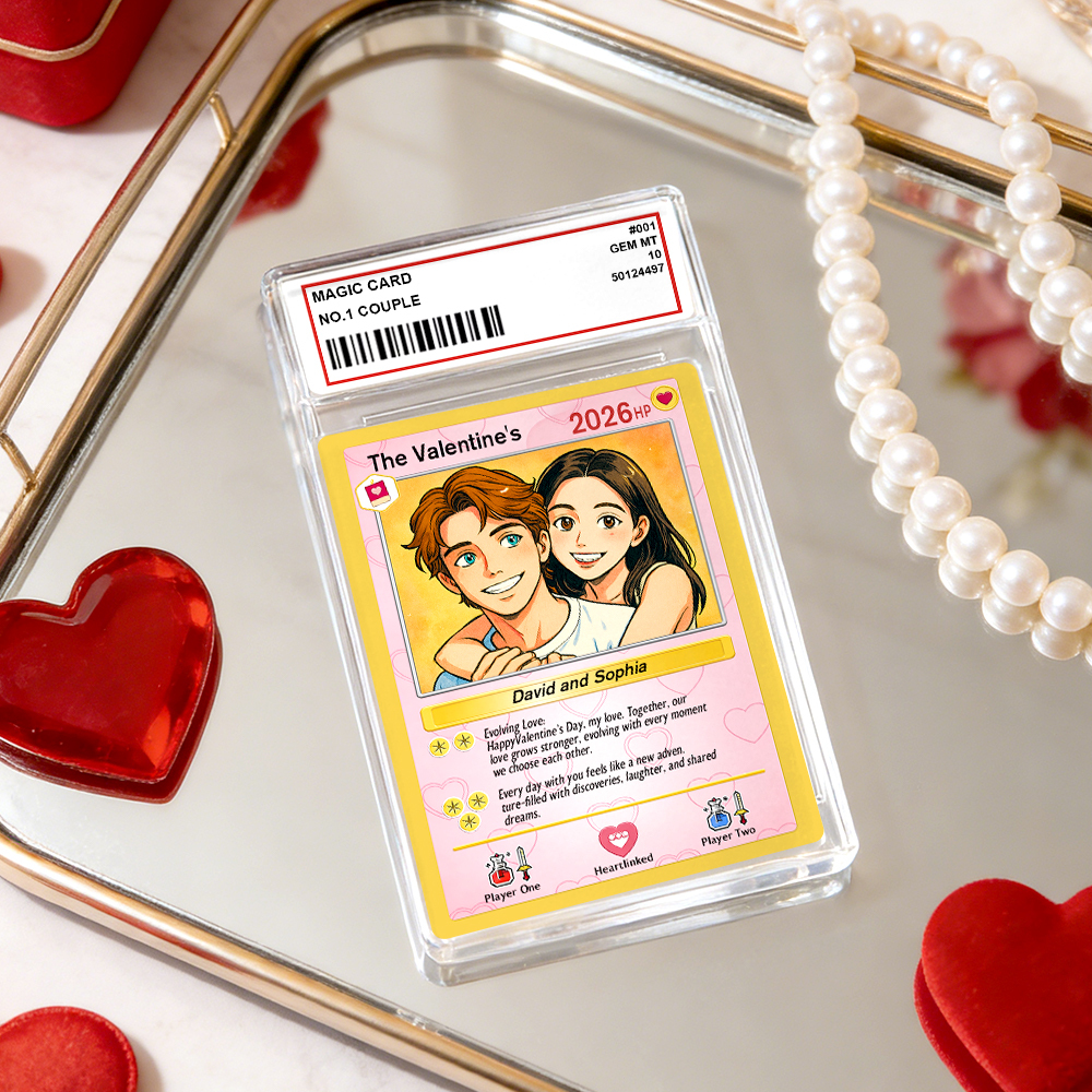 Personalized Valentine’s Day Power Couple Card, Custom Anniversary Card Couple Photo Anime Style, Best Valentine's Day Gift for Lover - MyPhotoBoxer