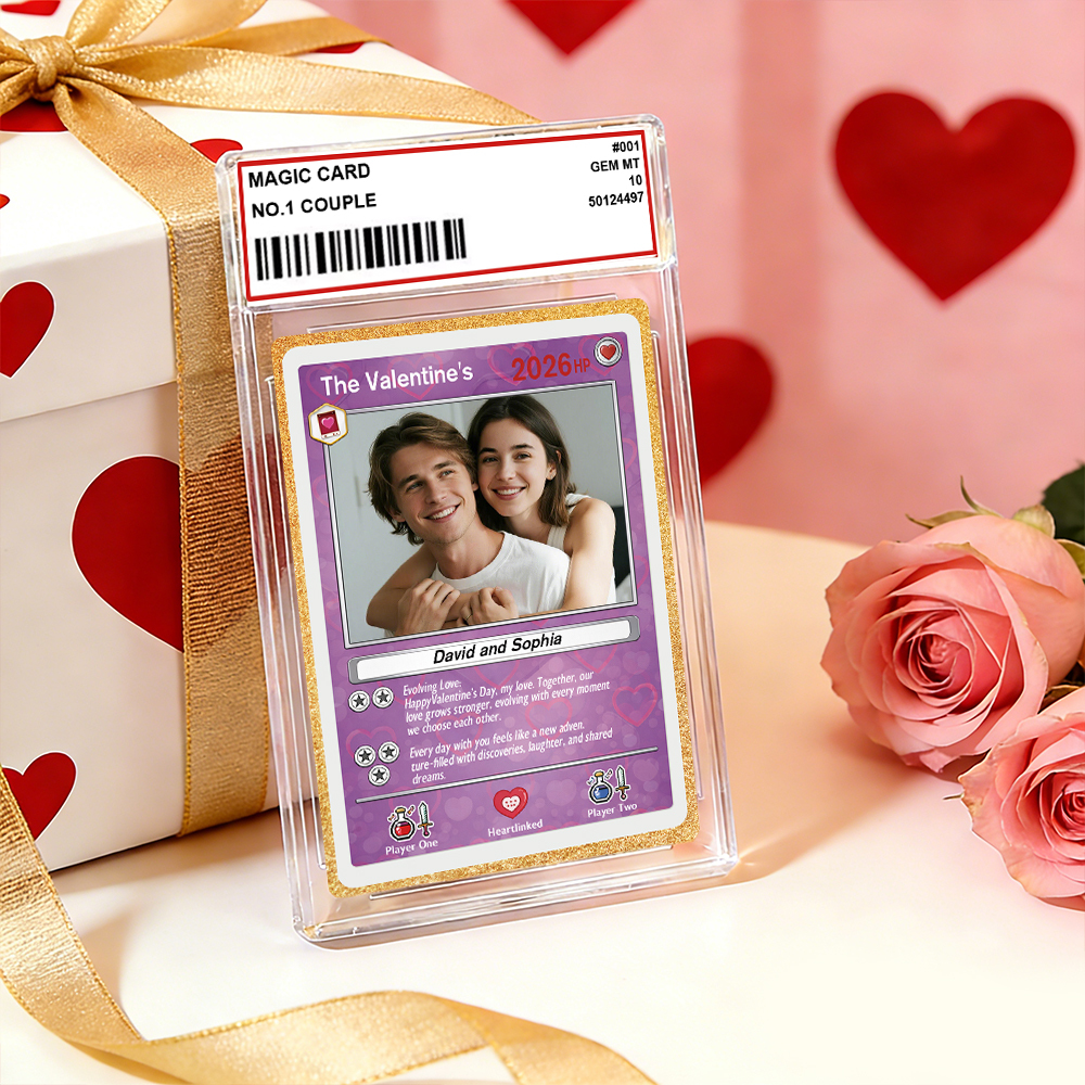 Personalized Valentine’s Day Power Couple Card, Custom Anniversary Card Couple Photo Anime Style, Best Valentine's Day Gift for Lover - MyPhotoBoxer