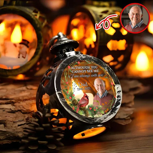 Custom Photo Beside You Memorial Candlelight Lantern Ornament