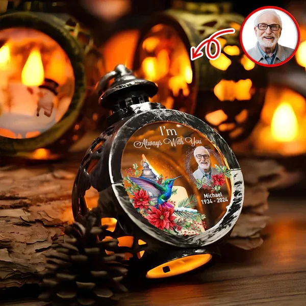 Custom Photo I Am Always With You Memorial Candlelight Lantern Ornament - MyPhotoBoxer