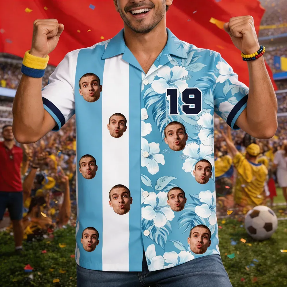 Custom Retro Football Jersey Aloha Apparel Hawaiian Shirt, Match Day Hawaiian Shirt, Soccer Fan Gift, Father's Day Gift - MyPhotoBoxer