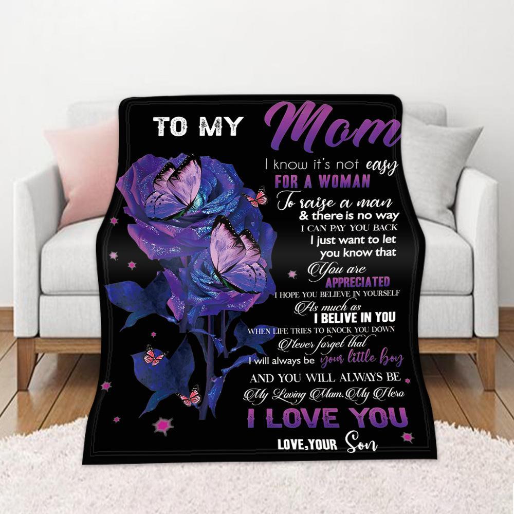 I Love Mom Blanket - Facesboxeruk