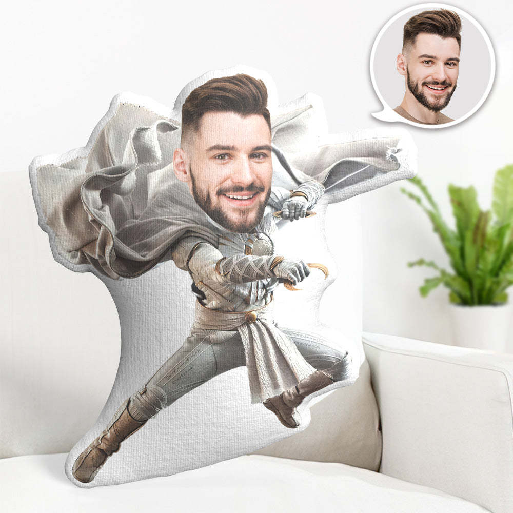 My Face Pillow Custom Superhero MiniMe Pillow Personalzied Photo Pillow Moon Knight Gifts for Him - FaceBoxerUK