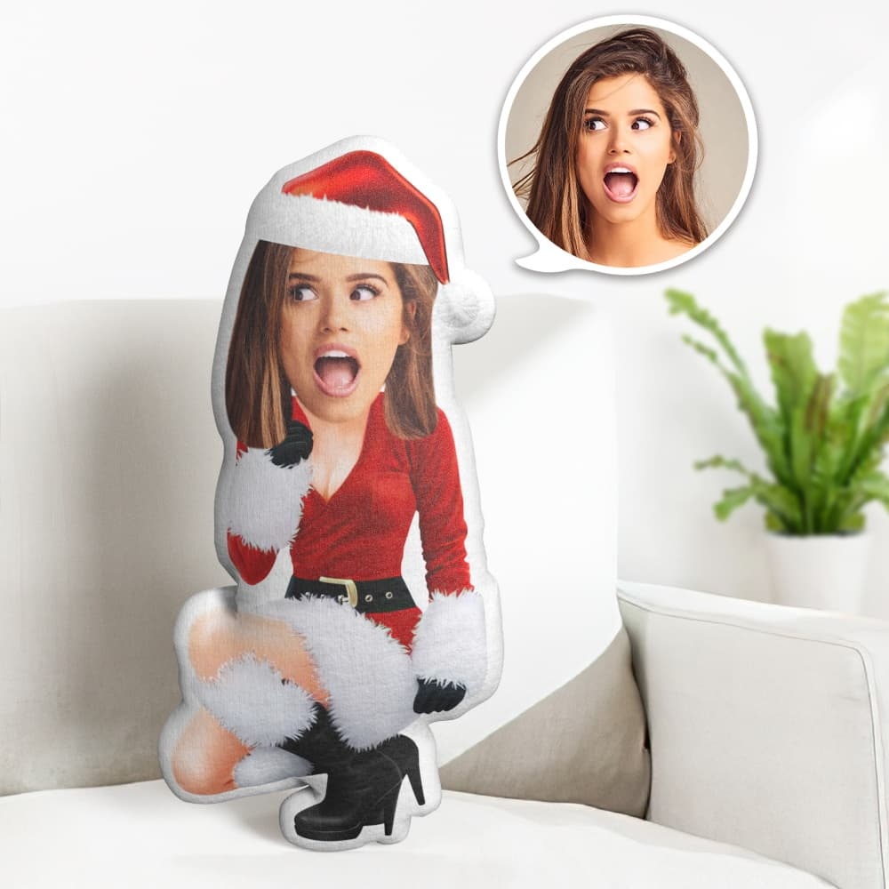 Custom Face Pillow Personalised Photo Pillow Christmas Black Heels MiniMe Pillow Gifts for Christmas - FaceBoxerUK