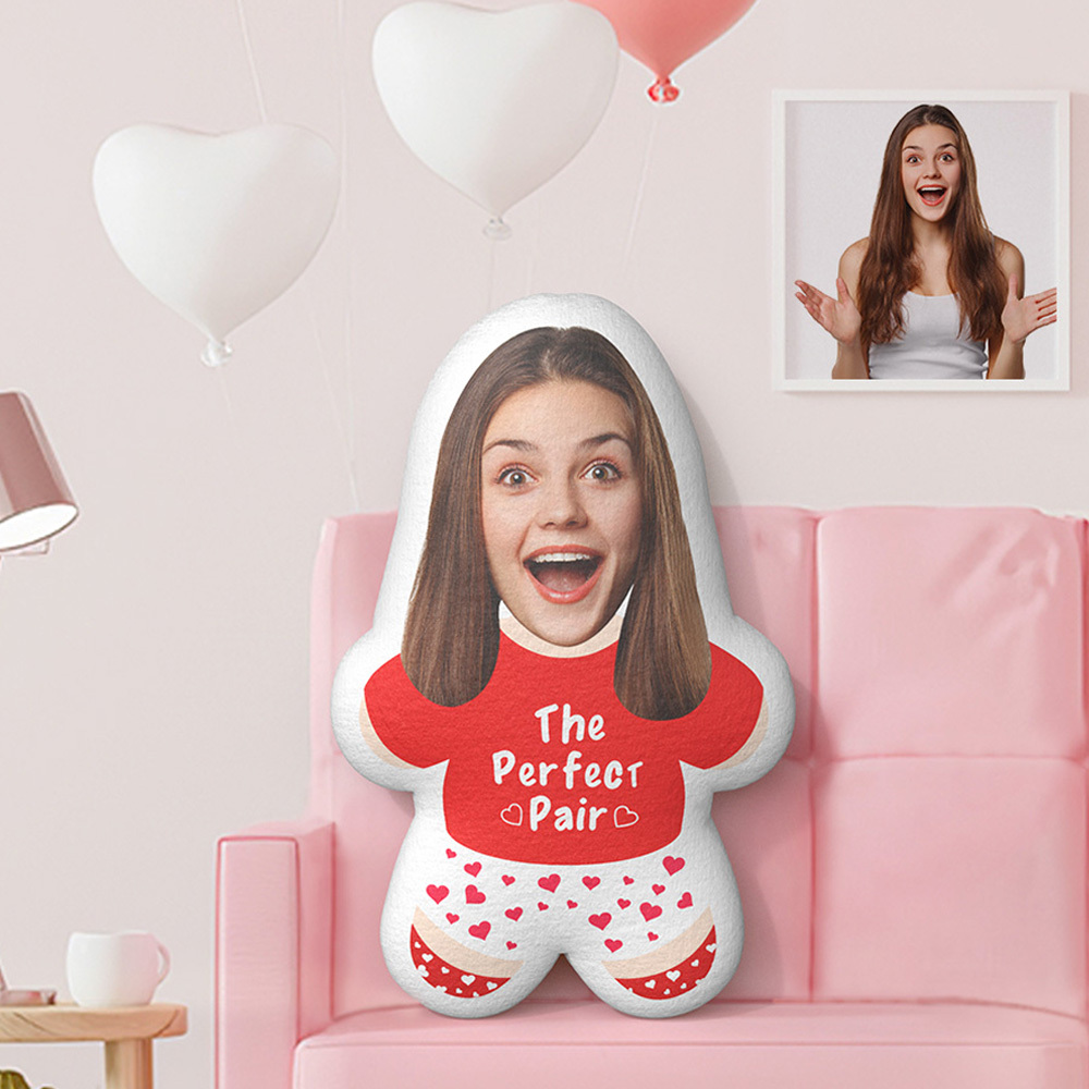 Custom Minime Throw Pillow THE PERFECT PAIR Personalized Photo Minime Pillow For Valentine's Day - FaceBoxerUK
