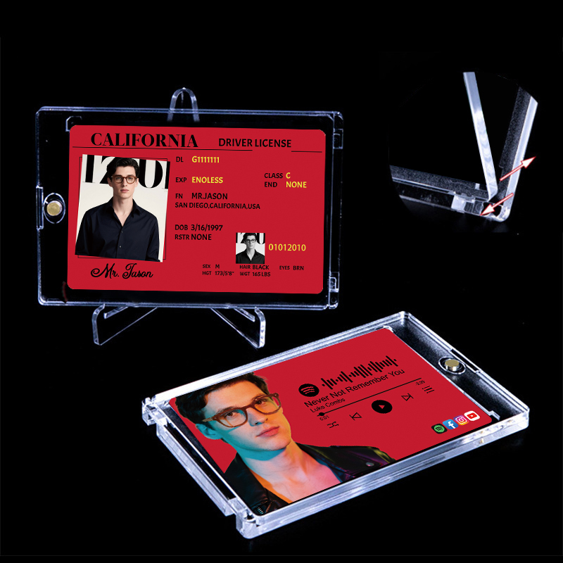 Custom NFC Music Card Tap-to-Play Music Card 3.37x2.13in Personalized Acrylic Desk Decor Stand Turn Your Favorite Artist into NFC Keychain Pop/R&B/Hip-Hop Gift for Her