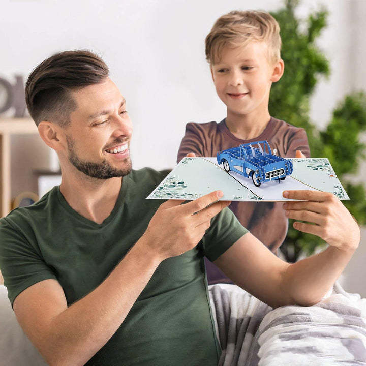 Classic Car Pop up Card for Father's Day - FaceBoxerUK