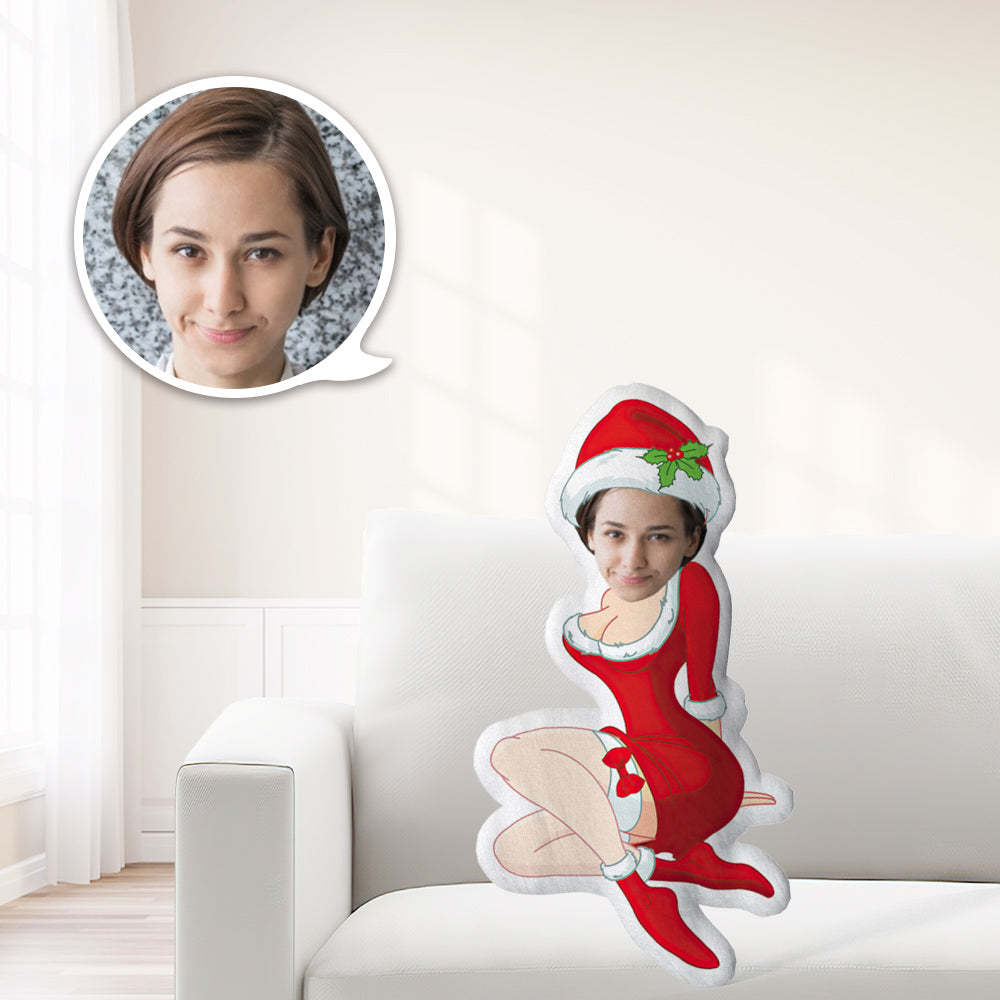 Chrismas Gift My Face Pillow Custom Pillow Sexy Santa Minime Throw Pillow Personalised Cool Beautiful Santa Throw Pillow - FaceBoxerUK
