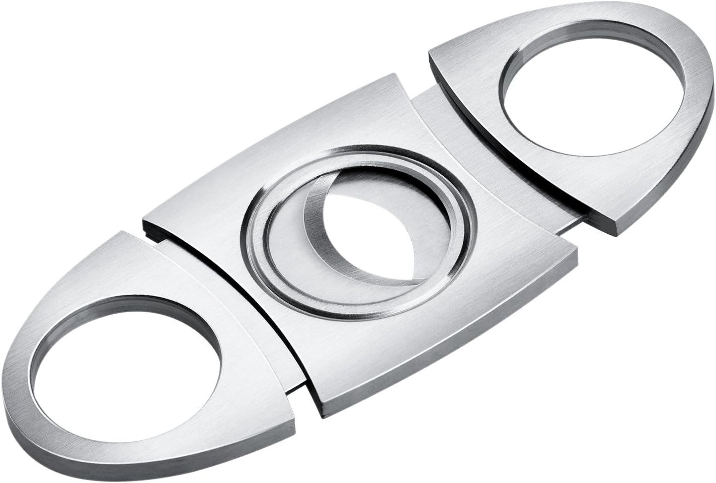Cigar Cutter Stainless Steel Double Finger Double Blade Oval - FaceBoxerUK