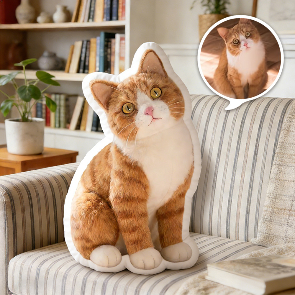 Personalized pet photo plush pillow