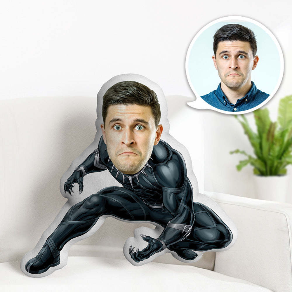 Custom Face Pillow Personalised Photo Pillow Customized Black Panther Dolls Original Fun Gifts - FaceBoxerUK
