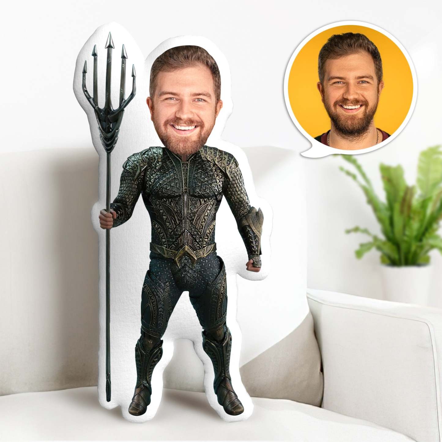 Custom Face Pillow Aquaman Dolls Personalised Photo Pillow Customized Fun Gifts - FaceBoxerUK