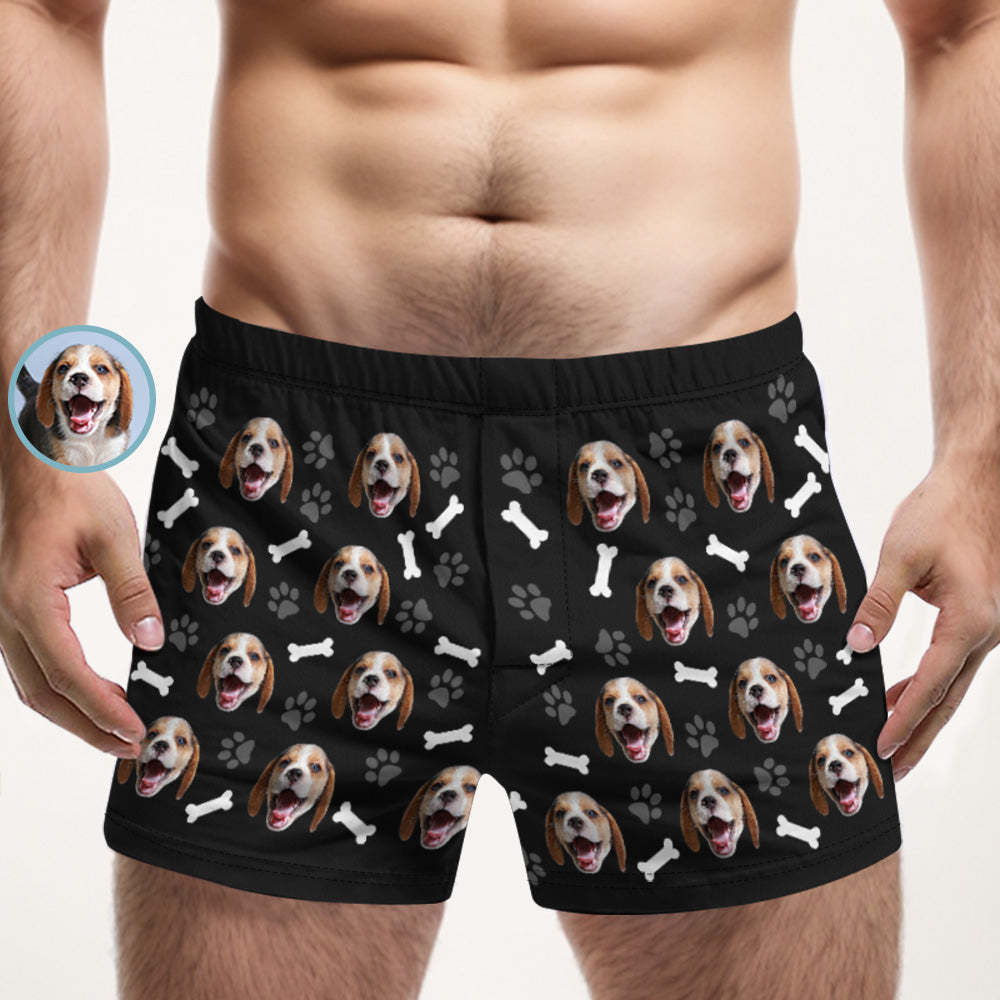 Custom Dog Face Multicolor Boxer Shorts Personalized Casual Underwear Gift for Him - FaceBoxerUK