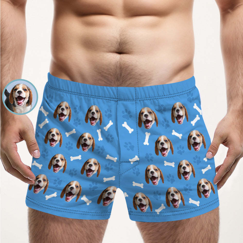 Custom Dog Face Multicolor Boxer Shorts Personalized Casual Underwear Gift for Him - FaceBoxerUK