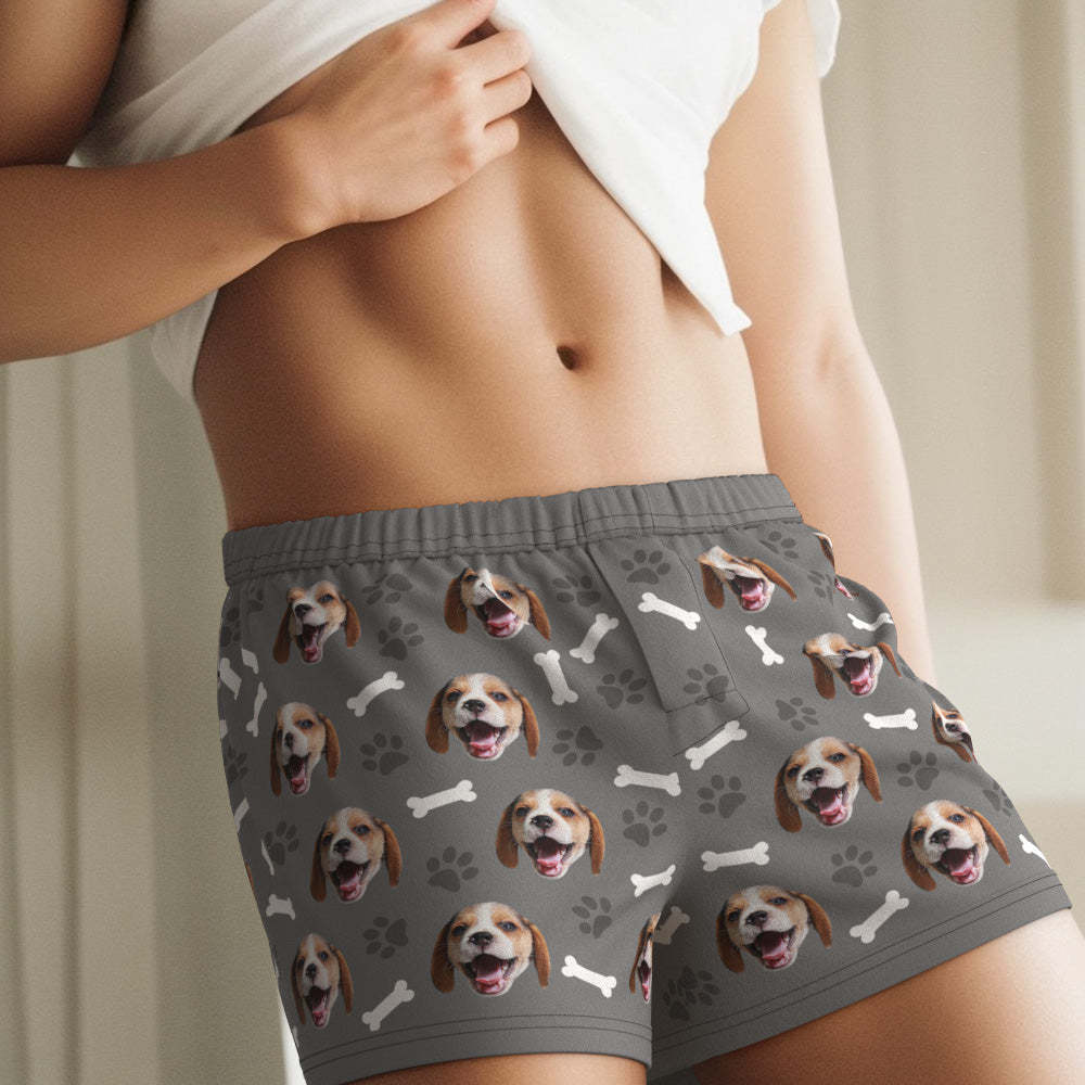 Custom Dog Face Multicolor Boxer Shorts Personalized Casual Underwear Gift for Him - FaceBoxerUK